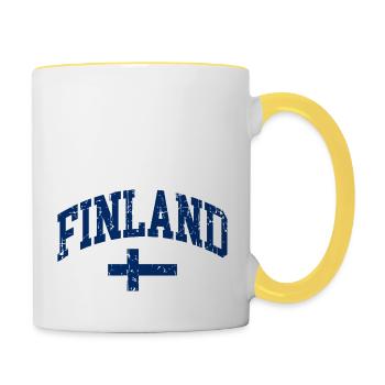 DRAPEAU FINLANDAIS - Mug contrasté - blanc/jaune - Droite