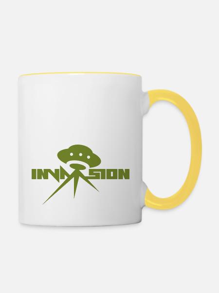 Invasion - Tasse zweifarbig - Weiß/Gelb