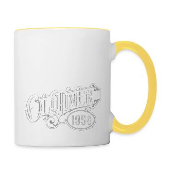Vintage car - Contrasting Mug - white/yellow - Right