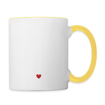 Jamais sans mes copains - Mug contrasté - blanc/jaune - Droite