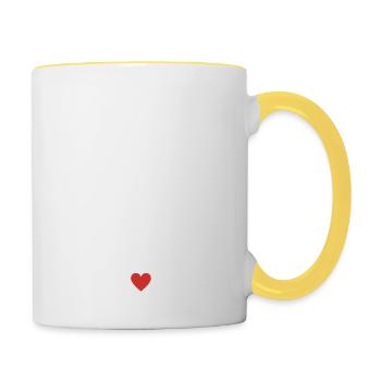 petite-sœur en or - Mug contrasté - blanc/jaune - Droite
