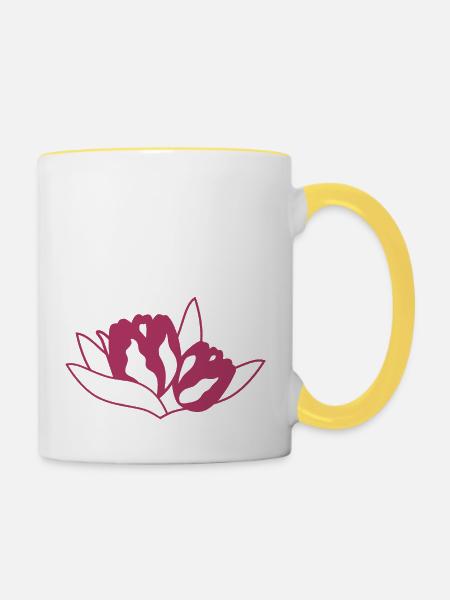Tulpe - Tasse zweifarbig - Weiß/Gelb