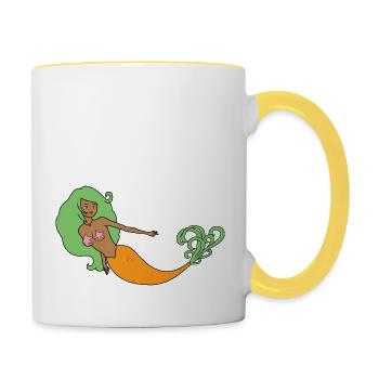 Carrot Maiden Mermaid Carrot - Contrasting Mug - white/yellow - Right