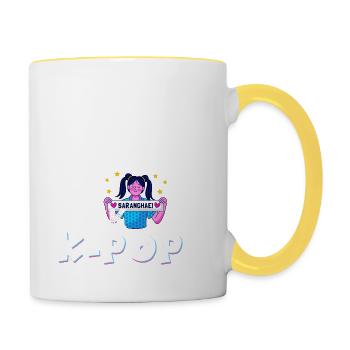 Bock auf K-Pop Koreanische Popmusik Kpop - Tasse zweifarbig - Weiß/Gelb - Rechts