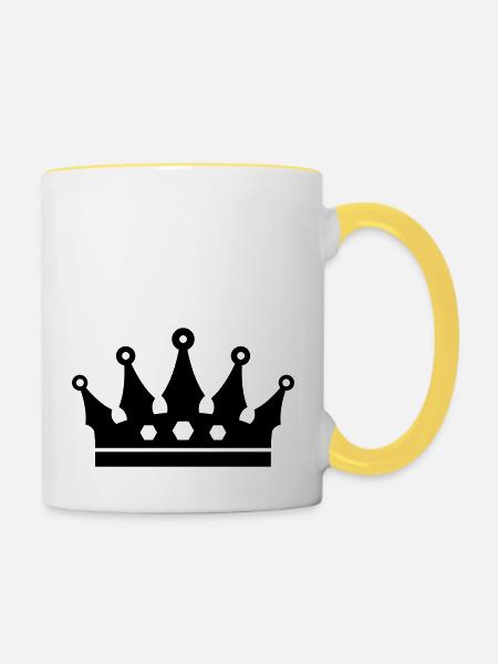 Krone - Tasse zweifarbig - Weiß/Gelb