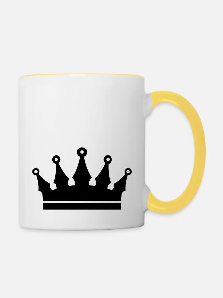 Krone - Tasse zweifarbig - Weiß/Gelb
