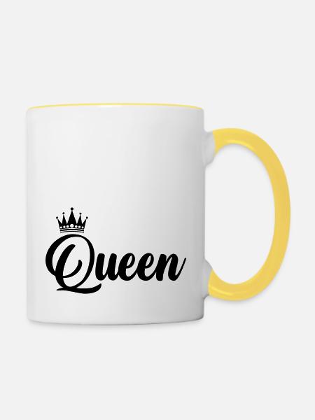 queen - Tasse zweifarbig - Weiß/Gelb