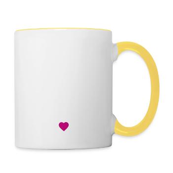 Team de la mariée - Mug contrasté - blanc/jaune - Droite