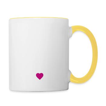 Freundin der Braut - Tasse zweifarbig - Weiß/Gelb - Rechts