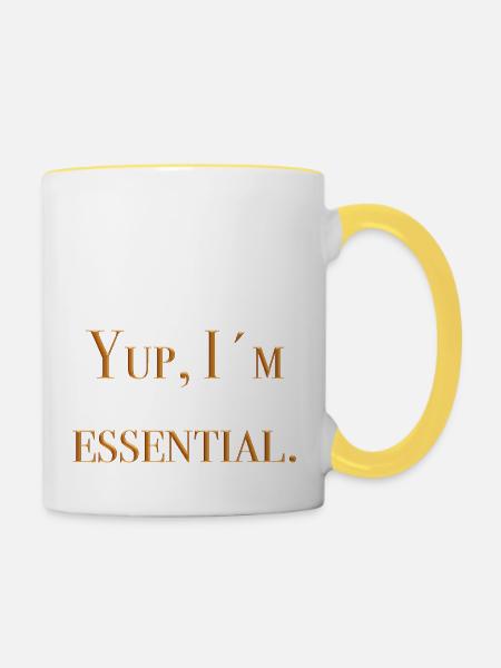 essential - Tasse zweifarbig - Weiß/Gelb