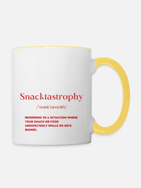 Snacktastrophy Definition - Tasse zweifarbig - Weiß/Gelb