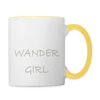 Wander Girl - Tasse zweifarbig - Weiß/Gelb - Rechts