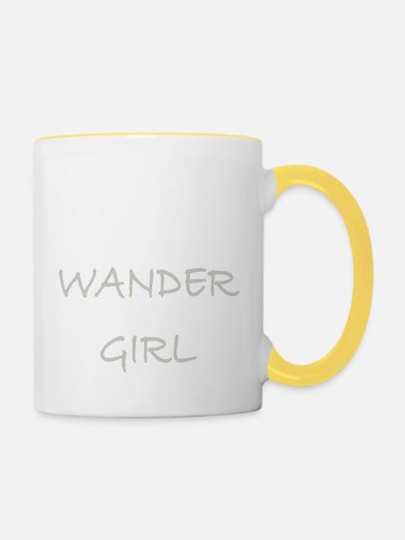 Wander Girl - Tasse zweifarbig - Weiß/Gelb