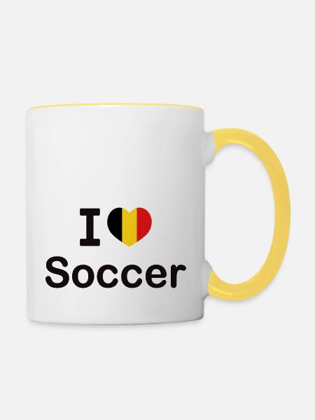 Ballsport - Tasse zweifarbig - Weiß/Gelb
