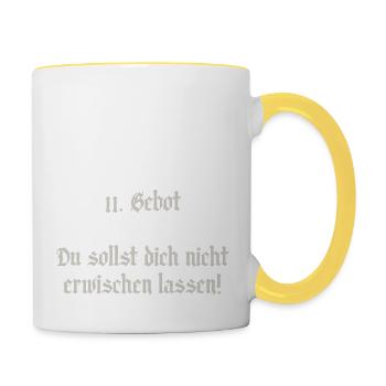 Das 11. Gebot - Tasse zweifarbig - Weiß/Gelb - Rechts