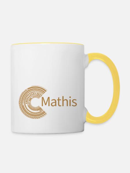Für Mathis - Tasse zweifarbig - Weiß/Gelb