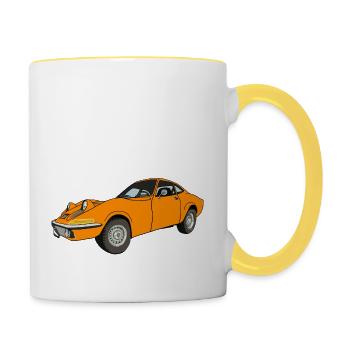 Voiture Gt Voiture Classique - Mug contrasté - blanc/jaune - Droite
