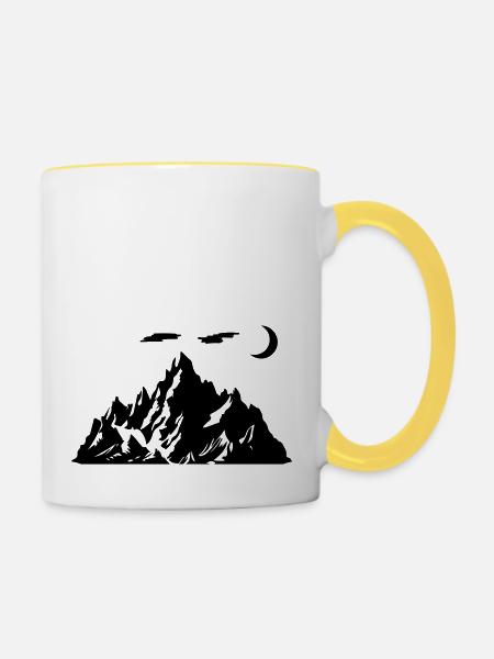 mountain halbmond - Tasse zweifarbig - Weiß/Gelb