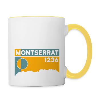 Montserrat Altitude Mountain Hiking Barcelona Gift - Contrasting Mug - white/yellow - Right