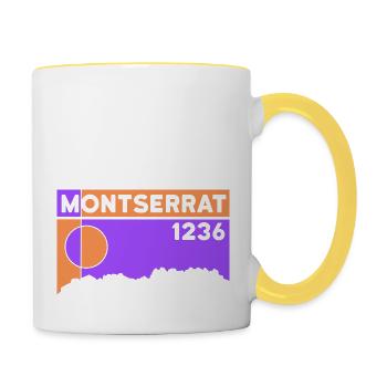 Montserrat Altitude Mountain Hiking Barcelona Gift - Contrasting Mug - white/yellow - Right