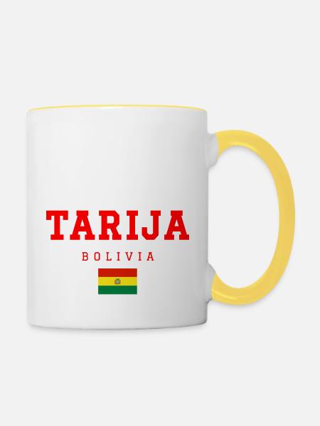 Tarija Bolivien - Tasse zweifarbig - Weiß/Gelb