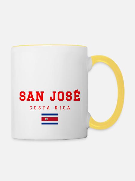 San José Costa Rica - Tasse zweifarbig - Weiß/Gelb