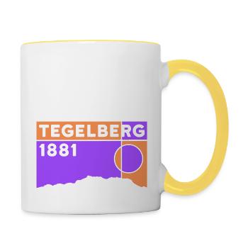 Tegelberg Klettern Wandern Höhenmeter Wanderung - Tasse zweifarbig - Weiß/Gelb - Rechts