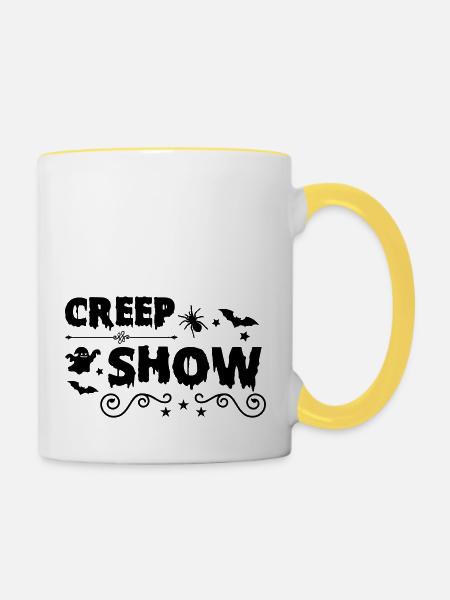 creep show - Tasse zweifarbig - Weiß/Gelb