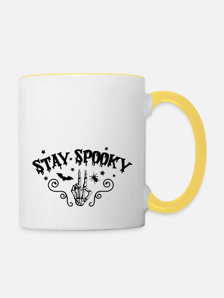 stay spooky - Tasse zweifarbig - Weiß/Gelb