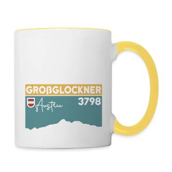 Großglockner Besteigung Tour Finisher Andenken - Tasse zweifarbig - Weiß/Gelb - Rechts