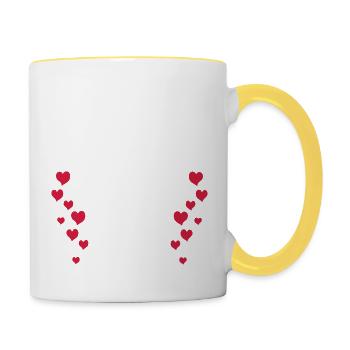 friends for life - Contrasting Mug - white/yellow - Right