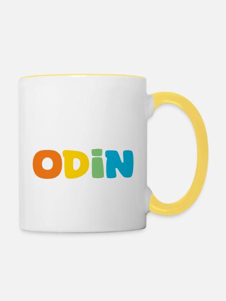 Name - Odin - Tasse zweifarbig - Weiß/Gelb