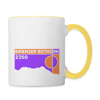 Brienzer Rothorn Randonnée Randonnée Haute Altitude Souvenir - Mug contrasté - blanc/jaune - Droite