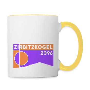 Zirbitzkogel Zirbitz Trail Wandern Trailrunner - Tasse zweifarbig - Weiß/Gelb - Rechts