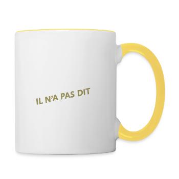 Il n'a pas dit bonjour! - Mug contrasté - blanc/jaune - Droite