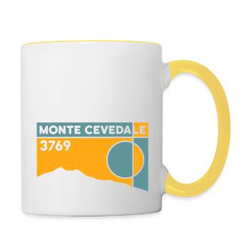 Monte Cevedale Ortler Alps High Altitude Ski Tour - Contrasting Mug - white/yellow - Right