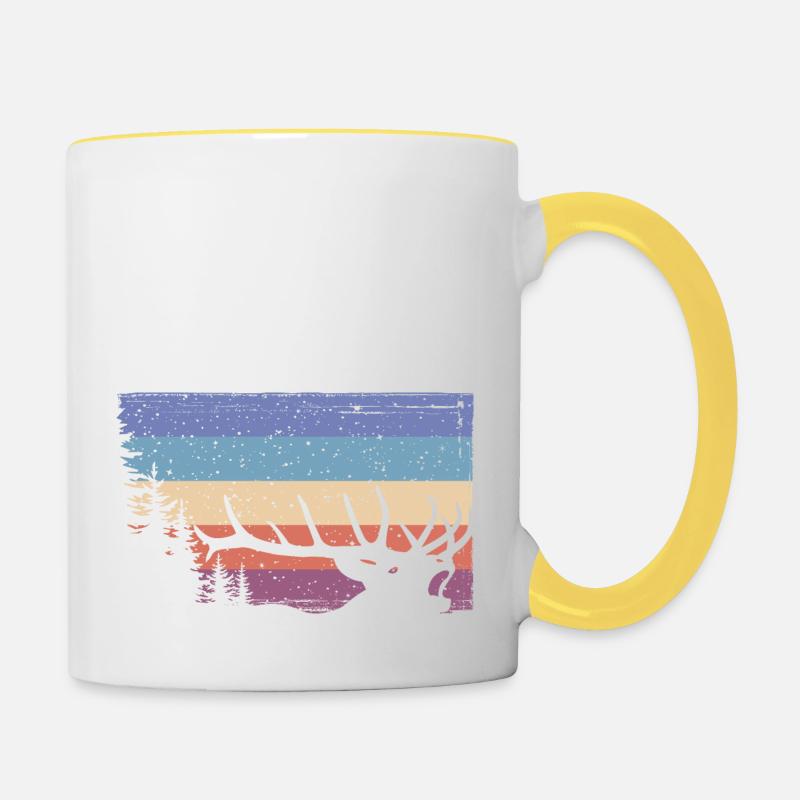 Cerf - Mug contrasté - blanc/jaune