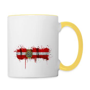 Danemark Europe Drapeau danois symboles nationaux norden - Mug contrasté - blanc/jaune - Droite