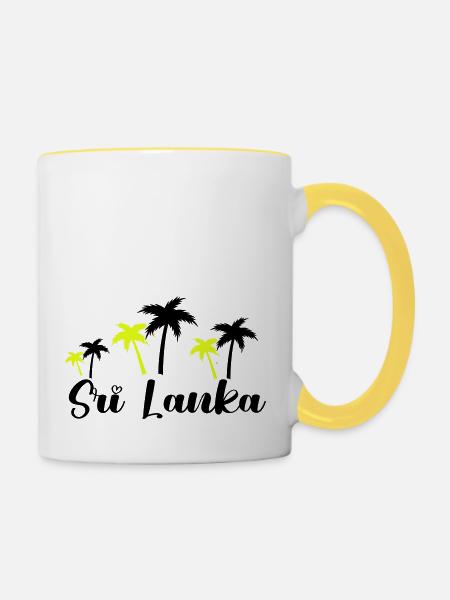 sri lanka 1 - Tasse zweifarbig - Weiß/Gelb