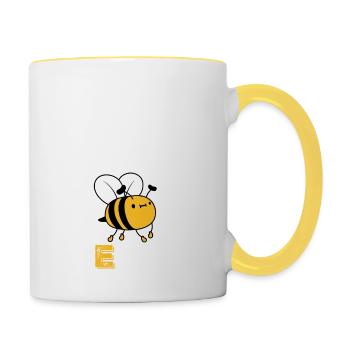 Be Kind Cute Honey Kindness Bee Love Inspirational - Contrasting Mug - white/yellow - Right