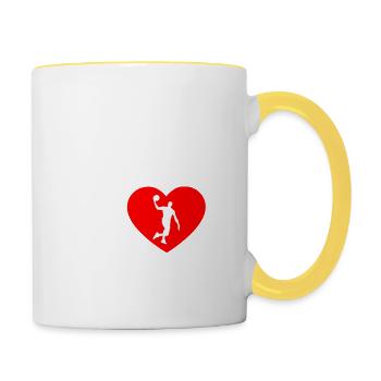 Basket-ball - Mug contrasté - blanc/jaune - Droite