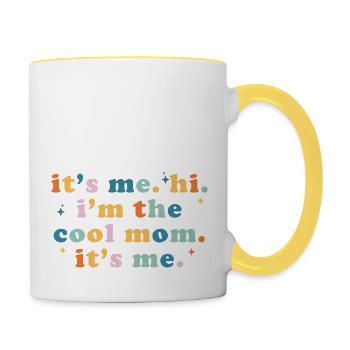 Ich bin's Hallo Ich bin die coole Mama Ich bin es Frauen Mama - Tasse zweifarbig - Weiß/Gelb - Rechts