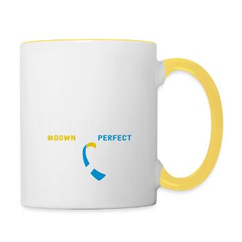 Down Syndrome Awareness Ribbon - DownRightPerfect - Contrasting Mug - white/yellow - Right