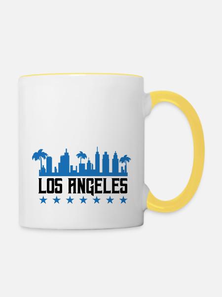 los angeles - Tasse zweifarbig - Weiß/Gelb