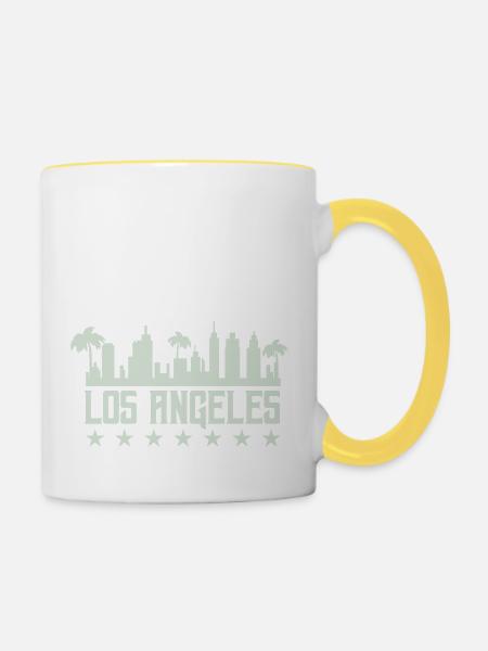 los angeles - Tasse zweifarbig - Weiß/Gelb