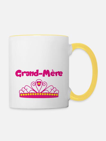 Großmutter - Tasse zweifarbig - Weiß/Gelb