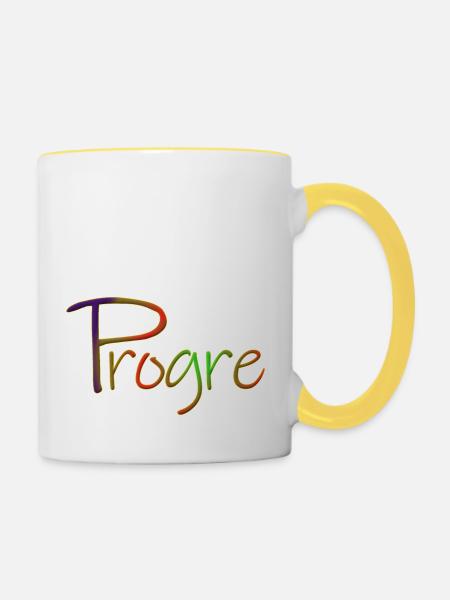 Progressiv - Tasse zweifarbig - Weiß/Gelb