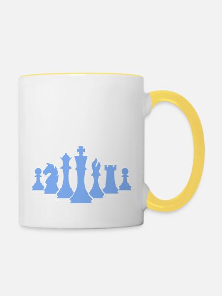 schachfiguren schach - Tasse zweifarbig - Weiß/Gelb