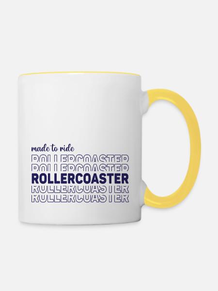 Made to ride rollercoaster - Tasse zweifarbig - Weiß/Gelb
