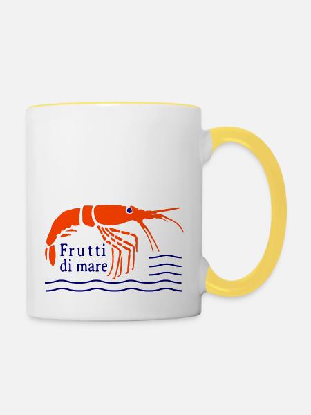 Frutti di mare - Tasse zweifarbig - Weiß/Gelb